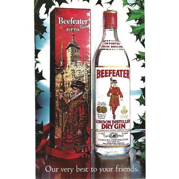 Beefeater London Distilled Gin 1970s Vintage Print Ad 9 inch Tall - Picture 4 of 4